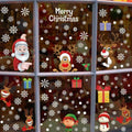 160Pcs Christmas Window Stickers Santa Reindeer Snowman Snowflakes Double-Sided