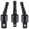 3Pcs Socket Adapter Set 1/4" 3/8" 1/2" Rotatable Impact Grade Drill Bits