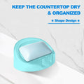 Self Draining Soap Dishes 2-Pack Waterfall Drainer Holder Blue Bathroom Kitchen