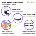 Miss Kiss Butterfly Russian Curl False Eyelashes 14MM Black 2 Pairs + 2 Brushes
