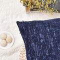 CaliTime Marbling Jacquard Chenille Throw Pillow Cases 12x20 Navy Blue 2 Pack