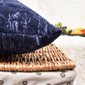 CaliTime Marbling Jacquard Chenille Throw Pillow Cases 12x20 Navy Blue 2 Pack