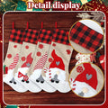 LASPERAL 4Pcs 18in Christmas Stockings 3D Burlap Santa Snowman Reindeer