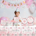 Winter Snowflake Plates & Napkins Pink Baby Shower 20pcs Winter Wonderland