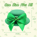 St. Patrick’s Day Leprechaun Top Hat Hair Bow Clips Green Clover Shamrock