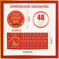 48pcs Chinese New Year 2025 Party Plates Napkins Decorations for 24 Guests