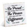 Coworker Retirement Wood Sign Desk Decor 6.3x6.3 Inch Home Office Gift