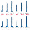 290PCS Concrete Screws 12 Sizes Flat & Hex Head Masonry Anchors 1.25"-2.25"