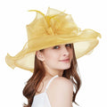 Derby Hats Women Organza Kentucky Fascinator UV Protection Sun Hat
