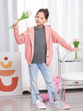 AUTWARM Girls Hooded Cardigan Oversized Knit Sweater Brown Size 5-6Y