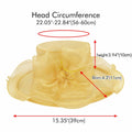 Derby Hats Women Organza Kentucky Fascinator UV Protection Sun Hat