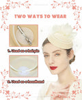 Kidukso Vintage Derby Fascinator Hat with Veil for Wedding Party