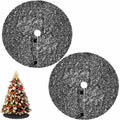 2 Pcs Black Sequin Tree Skirt 15 Inch Glitter Shiny Christmas Decoration