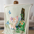 COSUSKET Kids LinaBell 3D Embroidery Sherpa Throw Blanket 50x60in