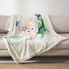 COSUSKET Kids LinaBell 3D Embroidery Sherpa Throw Blanket 50x60in