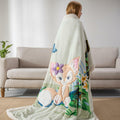 COSUSKET Kids LinaBell 3D Embroidery Sherpa Throw Blanket 50x60in