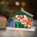 Zqoyn LED Lighted Christmas Village House Decor Set with Deer Indoor Table Decor