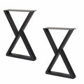 Herkii Heavy Duty Metal Table Legs 16" H x 11" W Black Set of 2