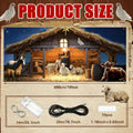 Ganeen 6.4x16ft LED Christmas Garage Door Banner Rustic Nativity Farm