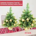 Aimmop 18in Small Christmas Tree with Ornaments 59 Tips Green