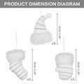 RoseCraft Christmas Ornaments 9PCS Socks Hat Tree Decor White Silver