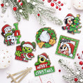 Uruney Merry Christmas Snowman Tiered Tray Decor Green 1 Count