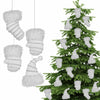 RoseCraft Christmas Ornaments 9PCS Socks Hat Tree Decor White Silver