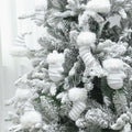 RoseCraft Christmas Ornaments 9PCS Socks Hat Tree Decor White Silver