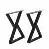 Herkii Heavy Duty Metal Table Legs 16" H x 11" W Black Set of 2