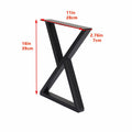 Herkii Heavy Duty Metal Table Legs 16" H x 11" W Black Set of 2