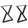 Herkii Heavy Duty Metal Table Legs 16" H x 11" W Black Set of 2