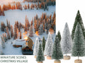 36PCS Bottle Brush Christmas Trees Multi-Size Table Decor with Wood Base
