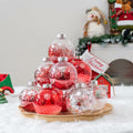 16PCS Clear Red Christmas Balls Ornaments 3.15in Shatterproof Hanging Set