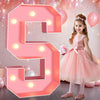 Pooqla 3FT LED Marquee Letter S Pink Party Birthday Wedding Decor