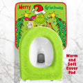 Funny Christmas Toilet Seat Cover Set 4pcs White Elephant Bathroom Decor