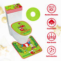 Funny Christmas Toilet Seat Cover Set 4pcs White Elephant Bathroom Decor