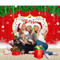 Merry Christmas Backdrop Red Green Balls Leaves Party Decoration 7x5Ft