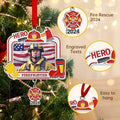 Personalized Firefighter Christmas Ornament 2024 Custom Engraved Keepsake