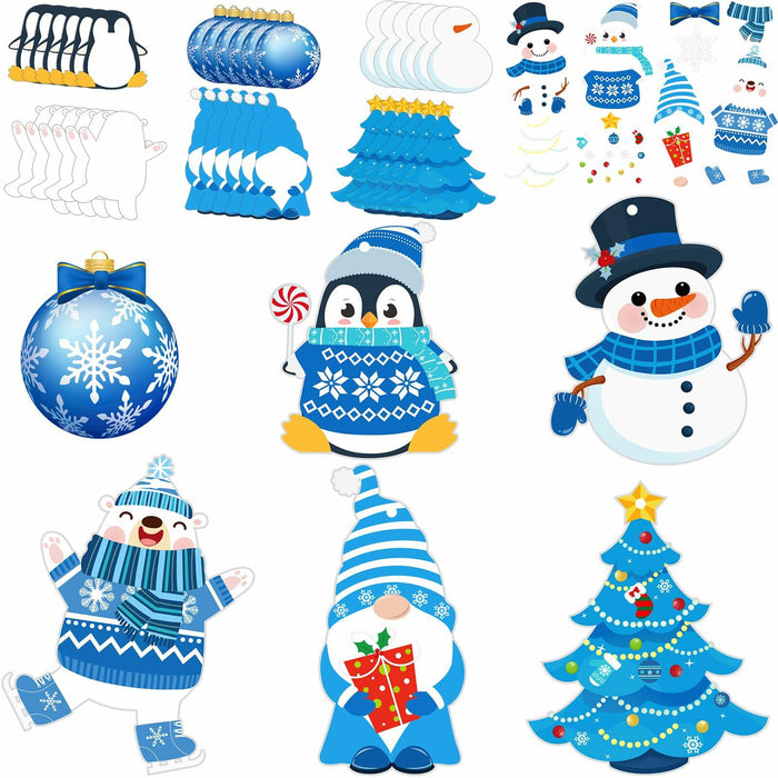 Zhanmai Winter Crafts Kit DIY Ornaments Christmas Stickers 36 Sets