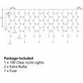 RECESKY Christmas Icicle Curtain Lights 7.7ft 100 Multi Color Indoor Outdoor