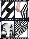 Halloween Black White Striped Men Costume Comedy Horror Size XXL