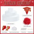 2025 Graduation 3 Tier Red Gold Grad Cap Cake Cash Gift Party Supplies