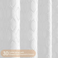 QiyI White Small Stall Shower Curtain Tassel Tufted Geometric 36x72 Inch