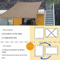 Demoul Shade Sail Rectangle Canopy 185GSM UV Block Wheat 9.84'x9.84'