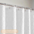 QiyI White Small Stall Shower Curtain Tassel Tufted Geometric 36x72 Inch