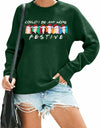 FASHGL Christmas Friends Sweatshirt Women Green Long Sleeve XX Large