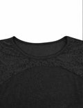 Uincloset Women's Long Sleeve Lace Crochet Tunic Blouse Black Size Small