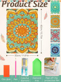 Tioncy 4 Pcs Diamond Painting Kits 11.8x15.8in Mandala Flower Wall Art