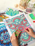 Tioncy 4 Pcs Diamond Painting Kits 11.8x15.8in Mandala Flower Wall Art