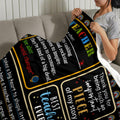 GEIFIN Flannel, Throw Blanket, Teacher Gifts, 60x80 inches, Black, Letter Print